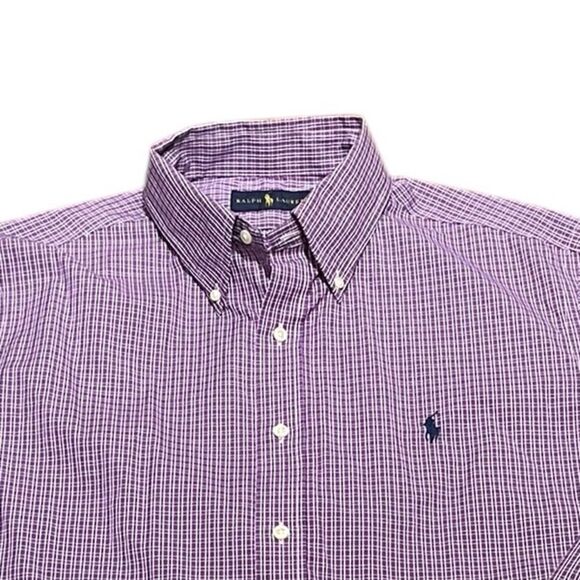 Ralph Lauren Purple Button Down Shirt Classic Cotton, Size 17 Neck, 36/37, NWT - Picture 1 of 11